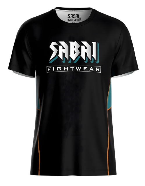 Teal Yaksha Protector top by Sabai Fightwear featuring a detailed Yaksha design on a sleek teal fabric.