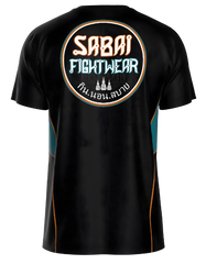 Teal Yaksha Protector top from Sabai Fightwear featuring a vibrant, detailed design with a high neckline and athletic fit.