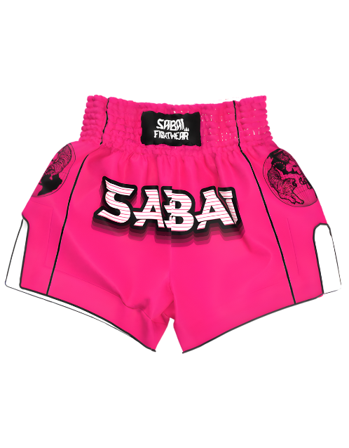 Pink Predator full set by Sabai Fightwear, featuring a matching top and shorts for combat or training use.