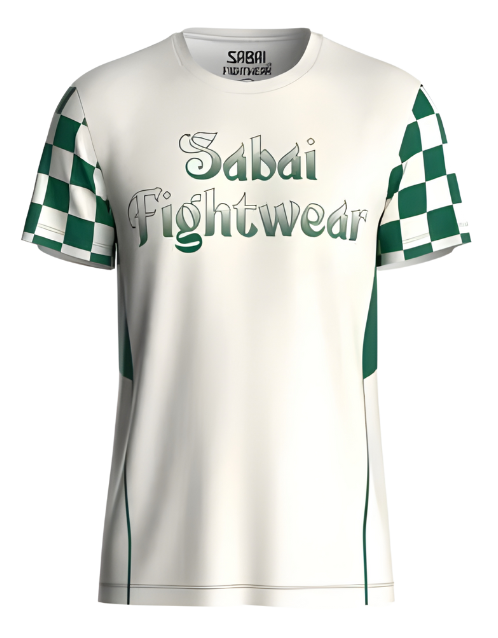 Sabai Fightwear Crocodile Checkmate full martial arts set with a detailed checkered pattern and protective gear.