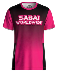 Pink Predator full set by Sabai Fightwear featuring a pink athletic top and matching shorts for martial arts training.