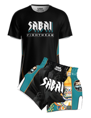 Embossed Yaksha Protector full set in traditional martial arts armor by Sabai Fightwear, featuring detailed embroidery and protective gear.
